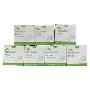 Lot Of 7Molnlycke MEFIX Fixation Self Adhesive Fabric Dressing TAPE 1 in x 11 yd
